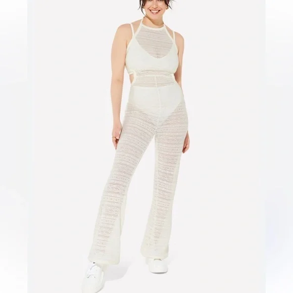 Yitty off white knit flare leg jumpsuit, size 1X, NWT. - Picture 1 of 16